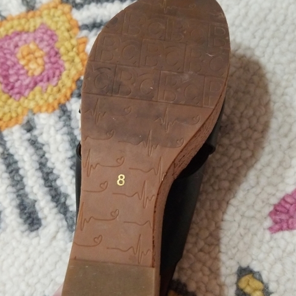BC Footwear Vegan Leather Black Wedges - Picture 5 of 5